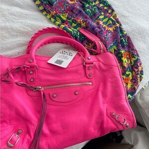 Vibrant Pink Balenciaga City Bag